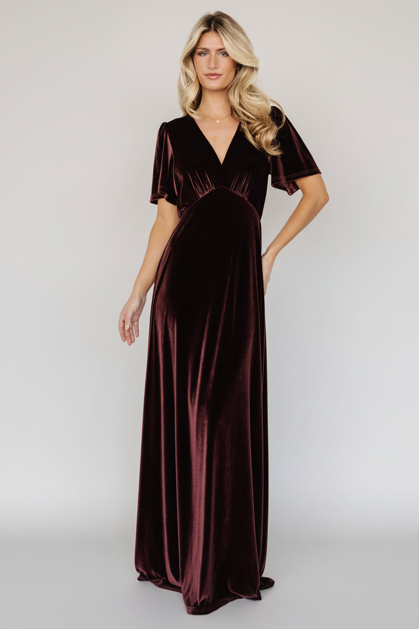 Vivian Velvet Maxi Dress | Baltic Born Clove