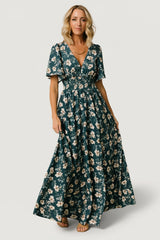 Verona Smocked Maxi Dress | Baltic Born Slate Floral