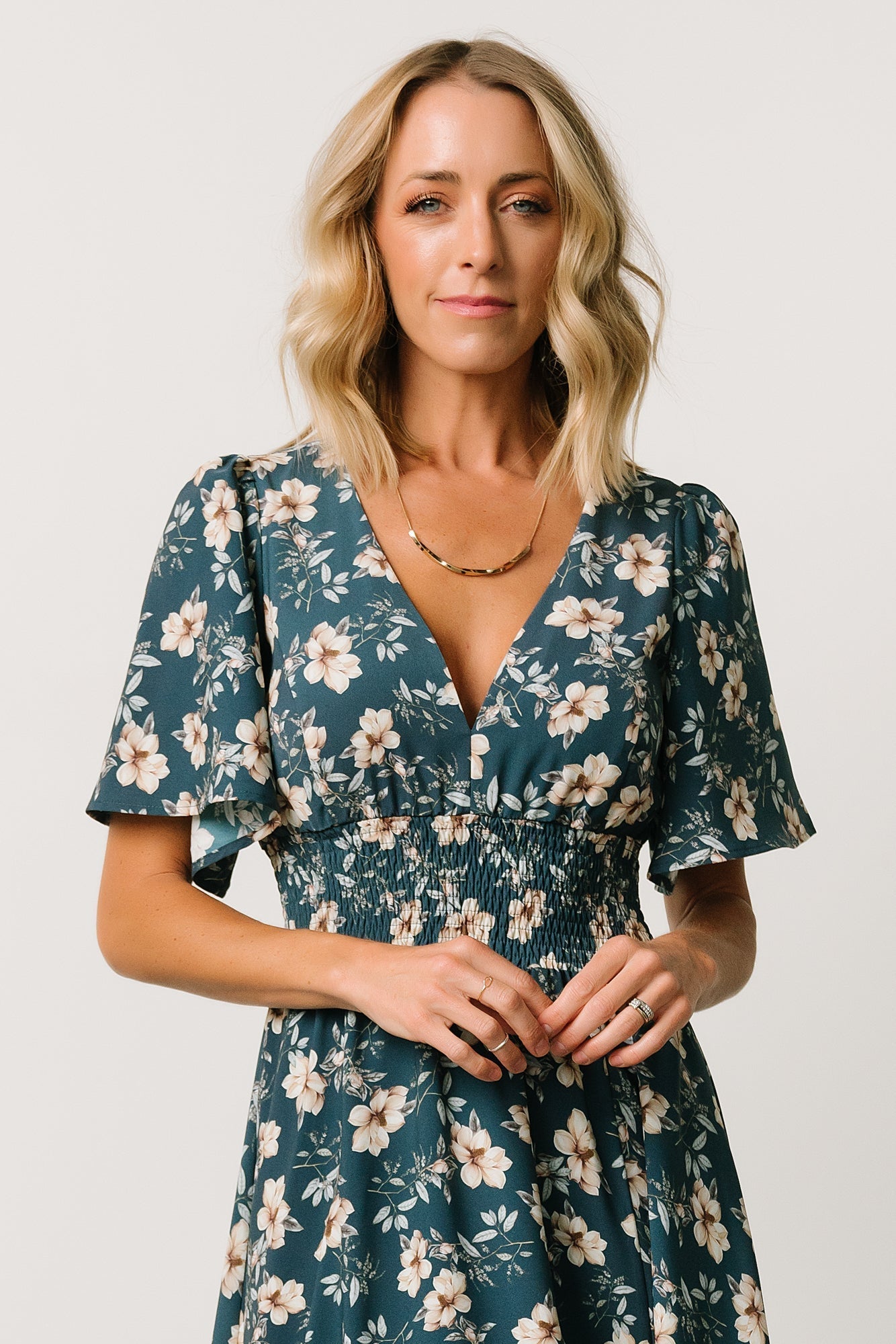 Verona Smocked Maxi Dress | Baltic Born Slate Floral