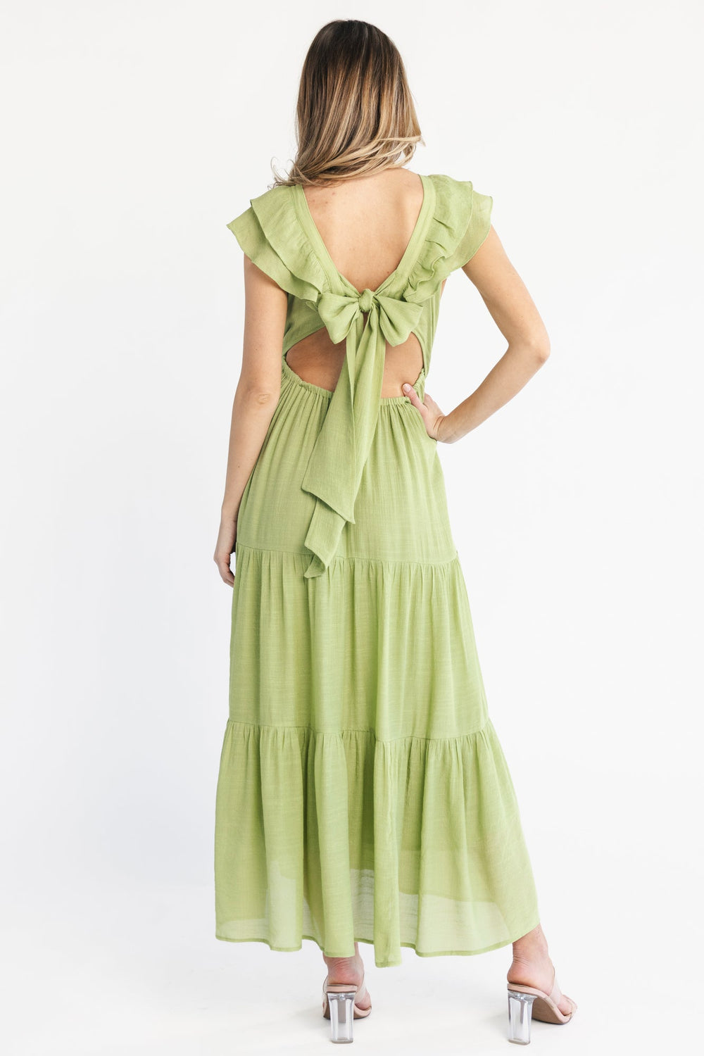 Mika Ruffle Maxi Dress | Baltic Born Green