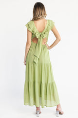 Mika Ruffle Maxi Dress | Baltic Born Green