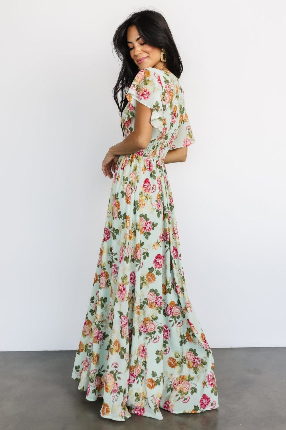 Lynlee Metallic Maxi Dress | Baltic Born Sage + Pink