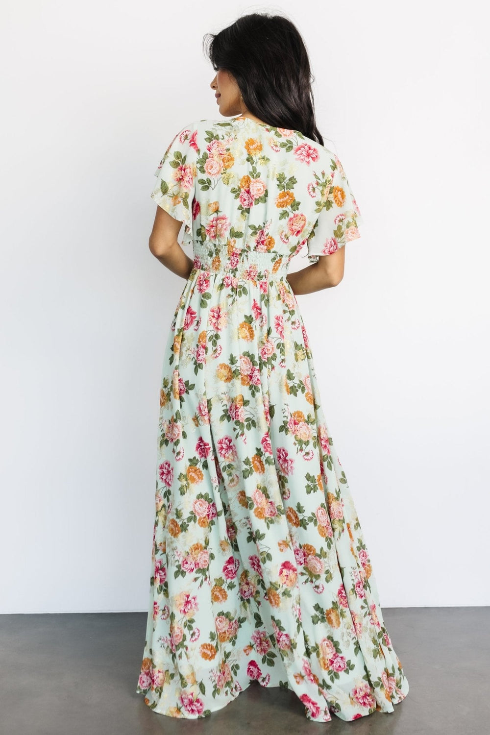 Lynlee Metallic Maxi Dress | Baltic Born Sage + Pink