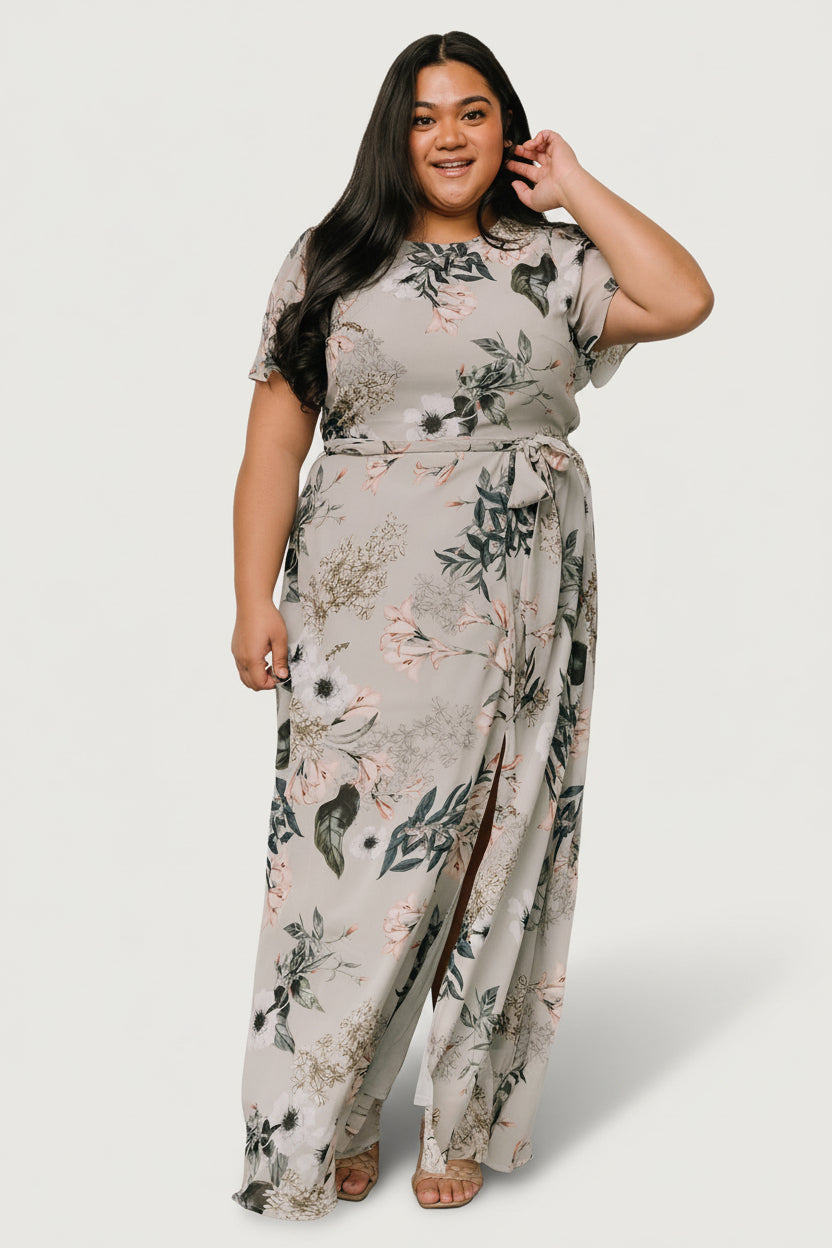 Naomi Short Sleeve Maxi Dress | Baltic Born Pale Blue Floral
