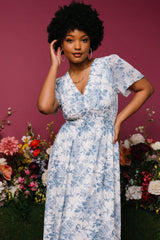 Birdie Maxi Dress | Baltic Born Off White + Blue