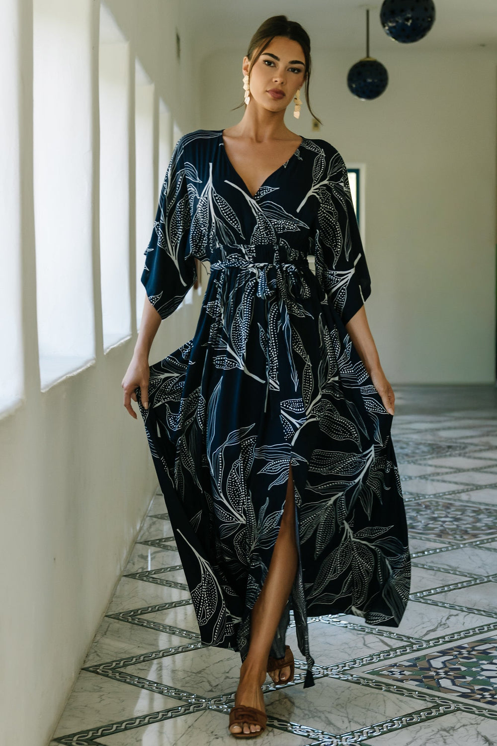 Kalea Maxi Dress | Baltic Born Navy + White
