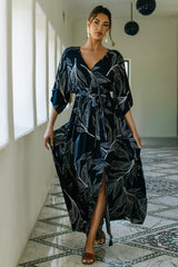 Kalea Maxi Dress | Baltic Born Navy + White