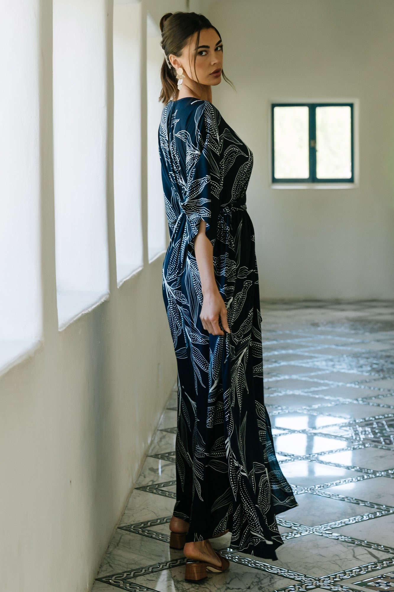 Kalea Maxi Dress | Baltic Born Navy + White