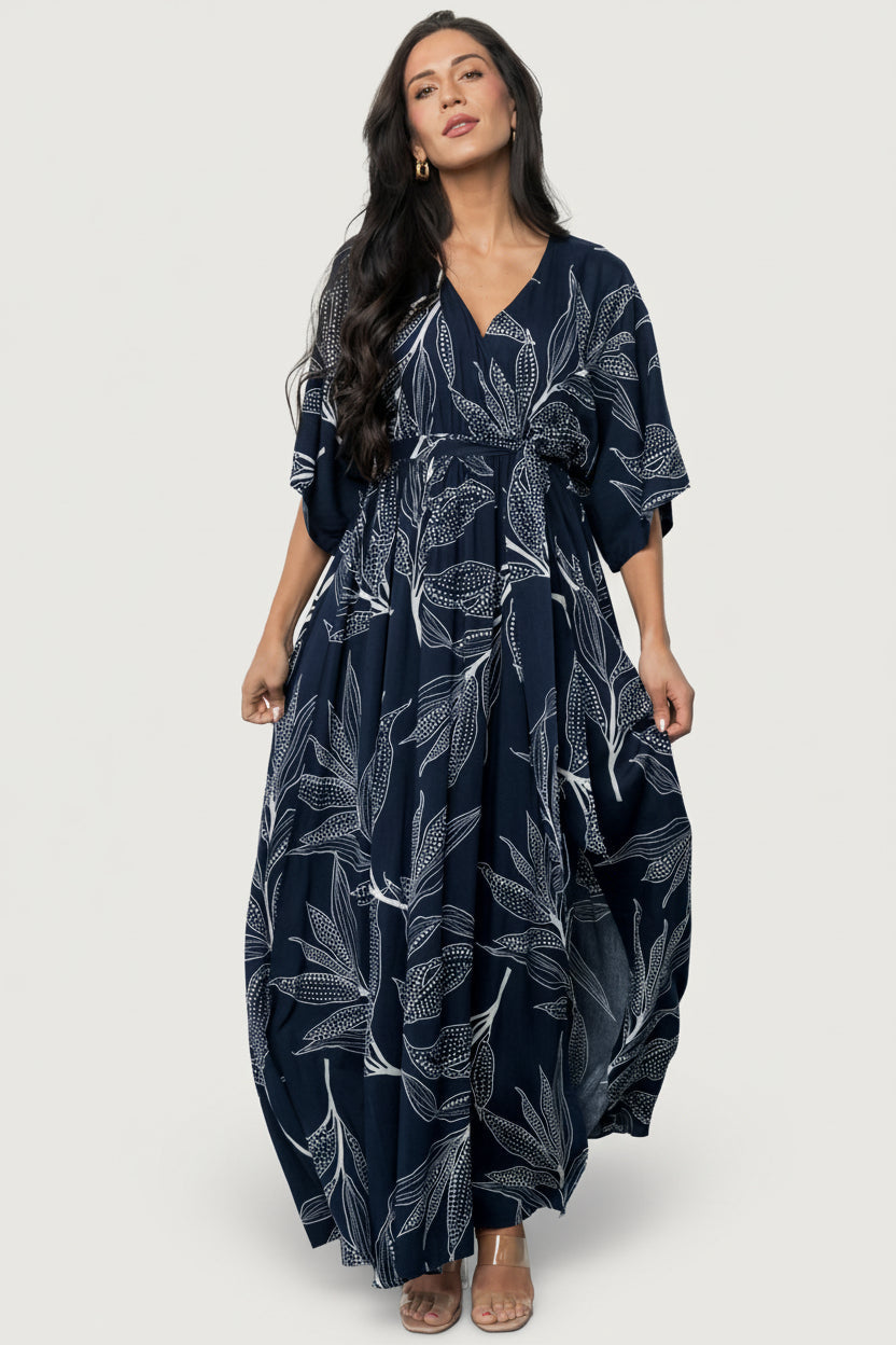 Kalea Maxi Dress | Baltic Born Navy + White