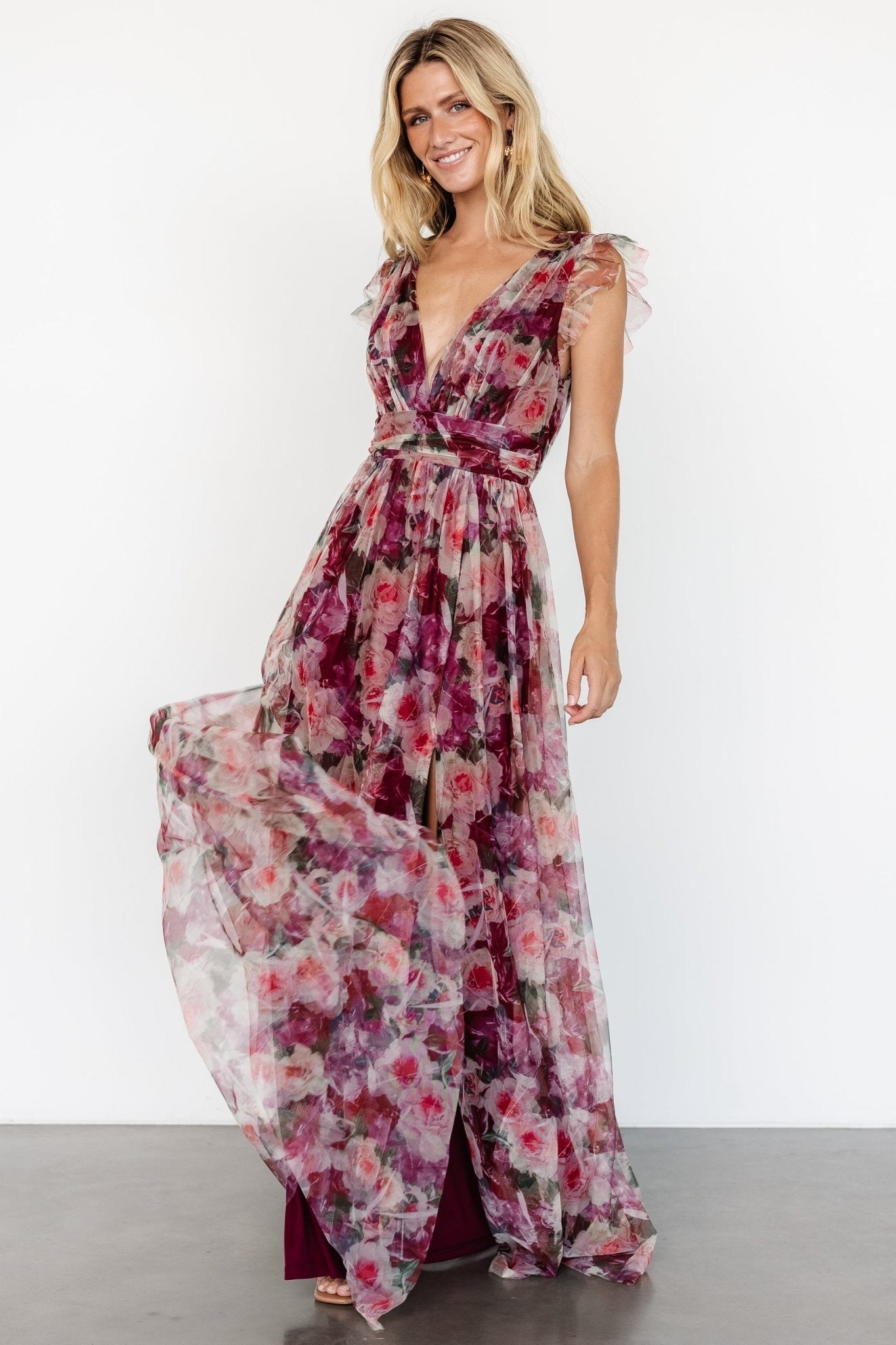Carmine Maxi Dress | Baltic Born Wine Floral