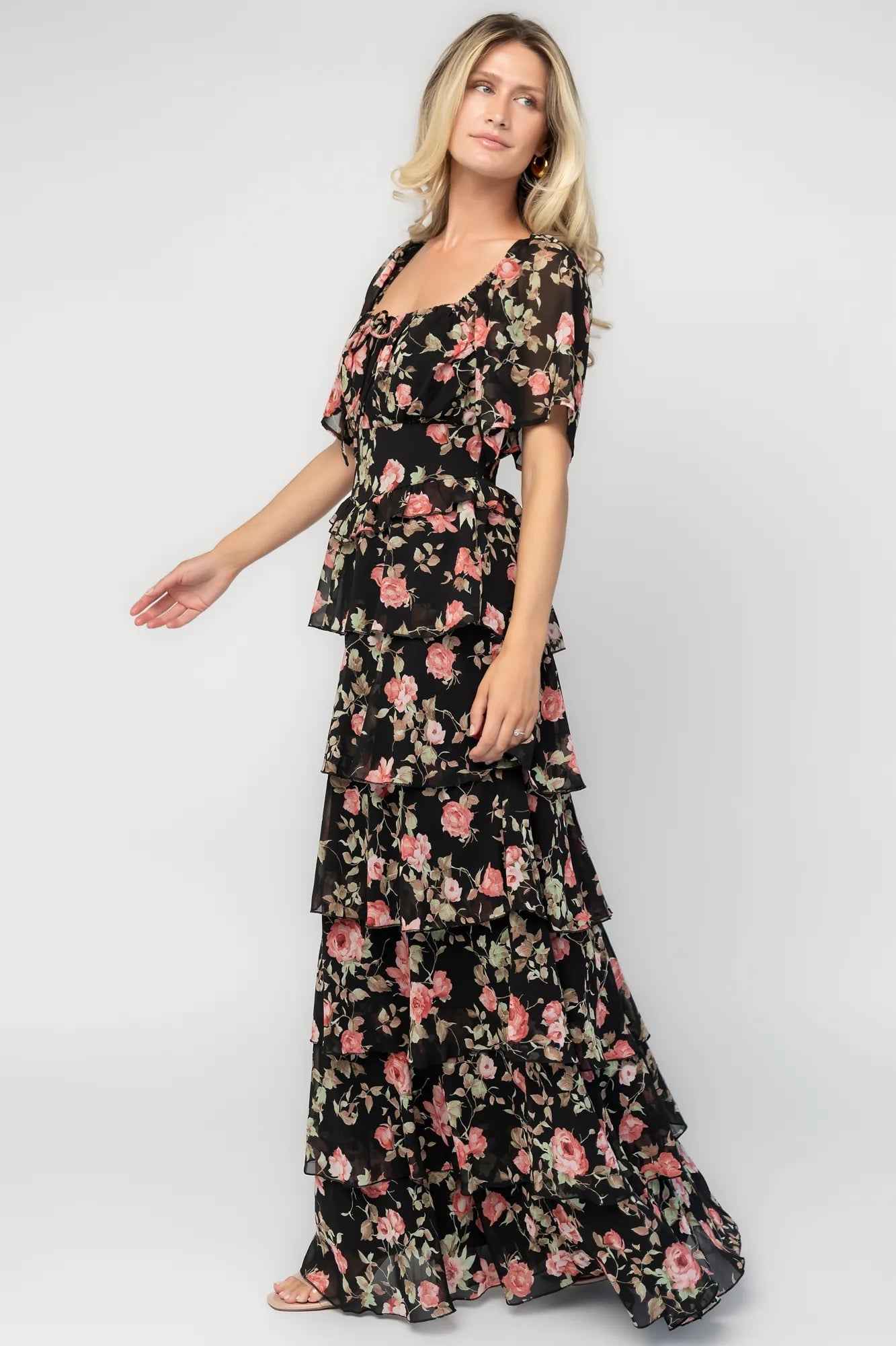 Bliss Tiered Maxi Dress | Baltic Born Black Multi Floral