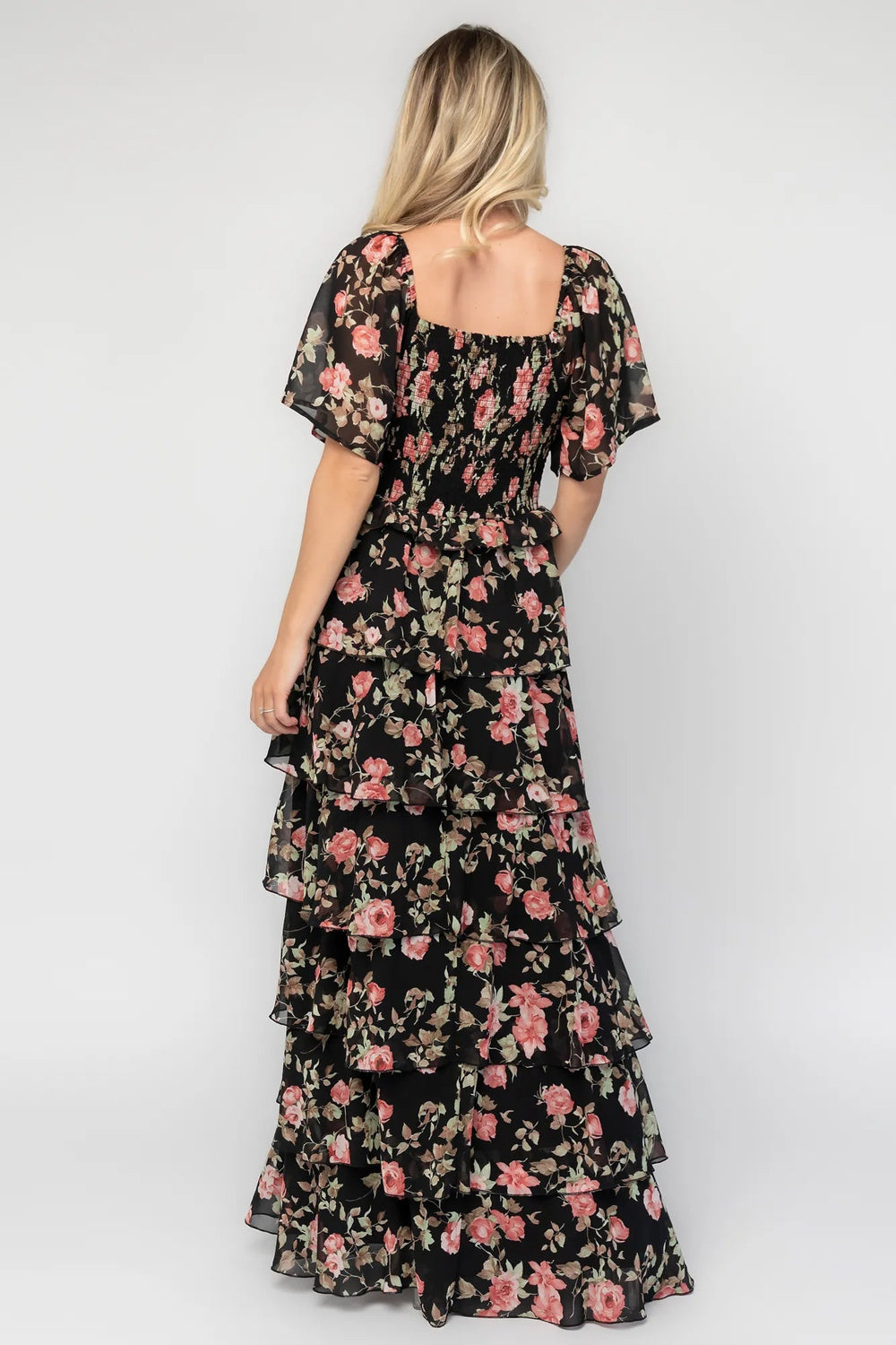 Bliss Tiered Maxi Dress | Baltic Born Black Multi Floral
