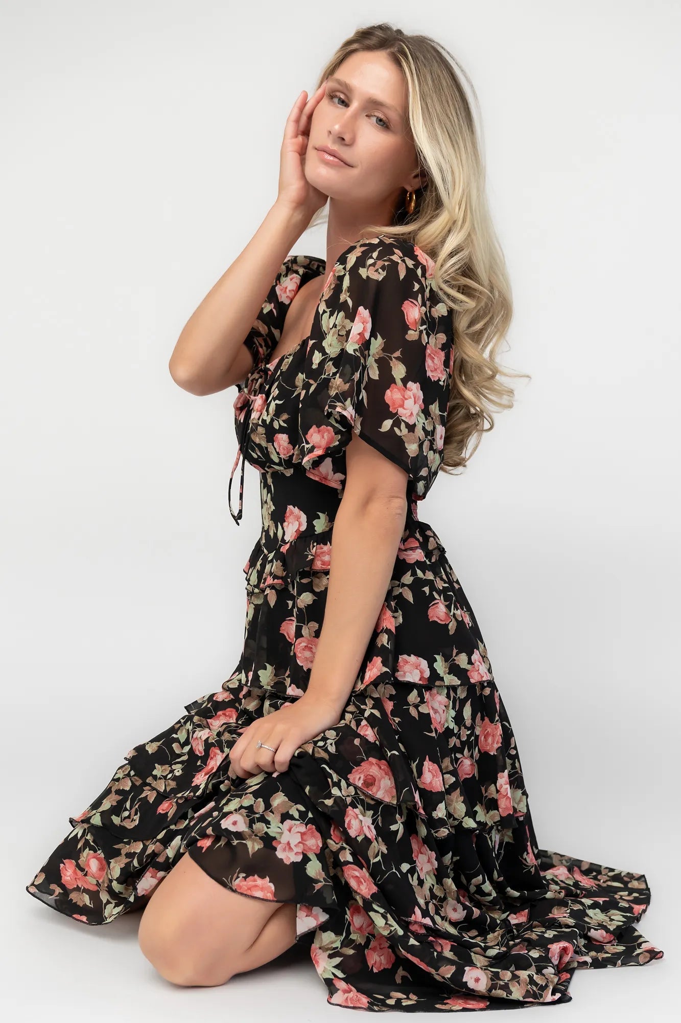 Bliss Tiered Maxi Dress | Baltic Born Black Multi Floral