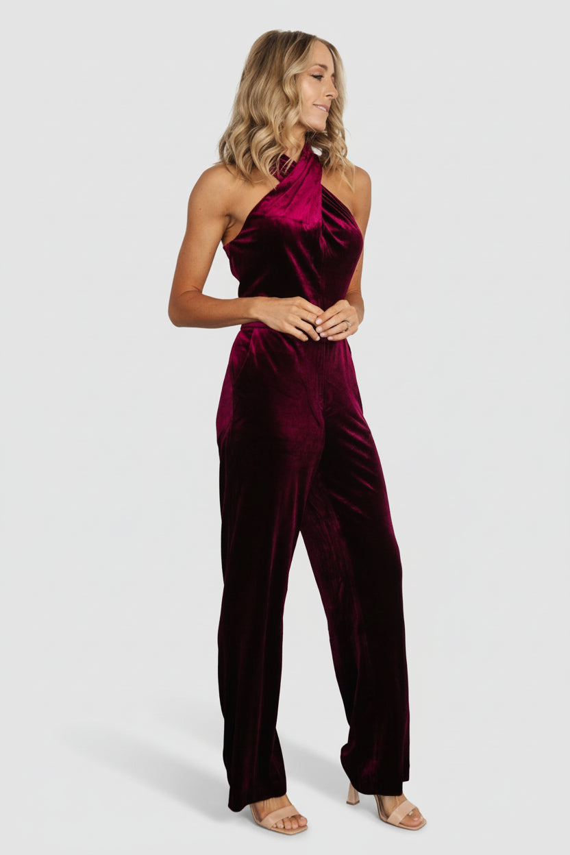 Cleopatra Velvet Jumpsuit | Baltic Born Burgundy