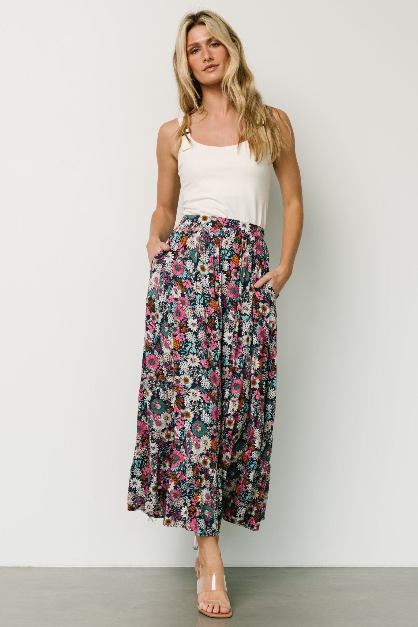 Reilly Maxi Skirt | Baltic Born Navy Flower Print