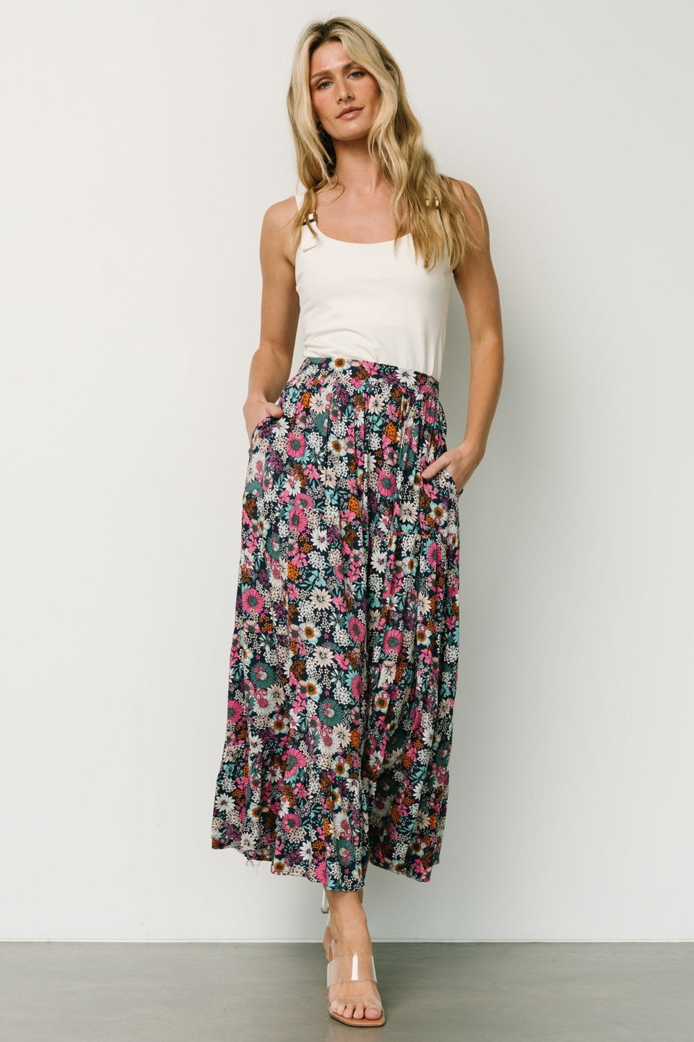 Reilly Maxi Skirt | Baltic Born Navy Flower Print