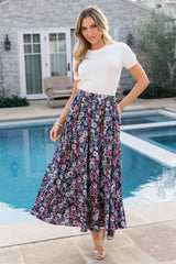 Reilly Maxi Skirt | Baltic Born Navy Flower Print