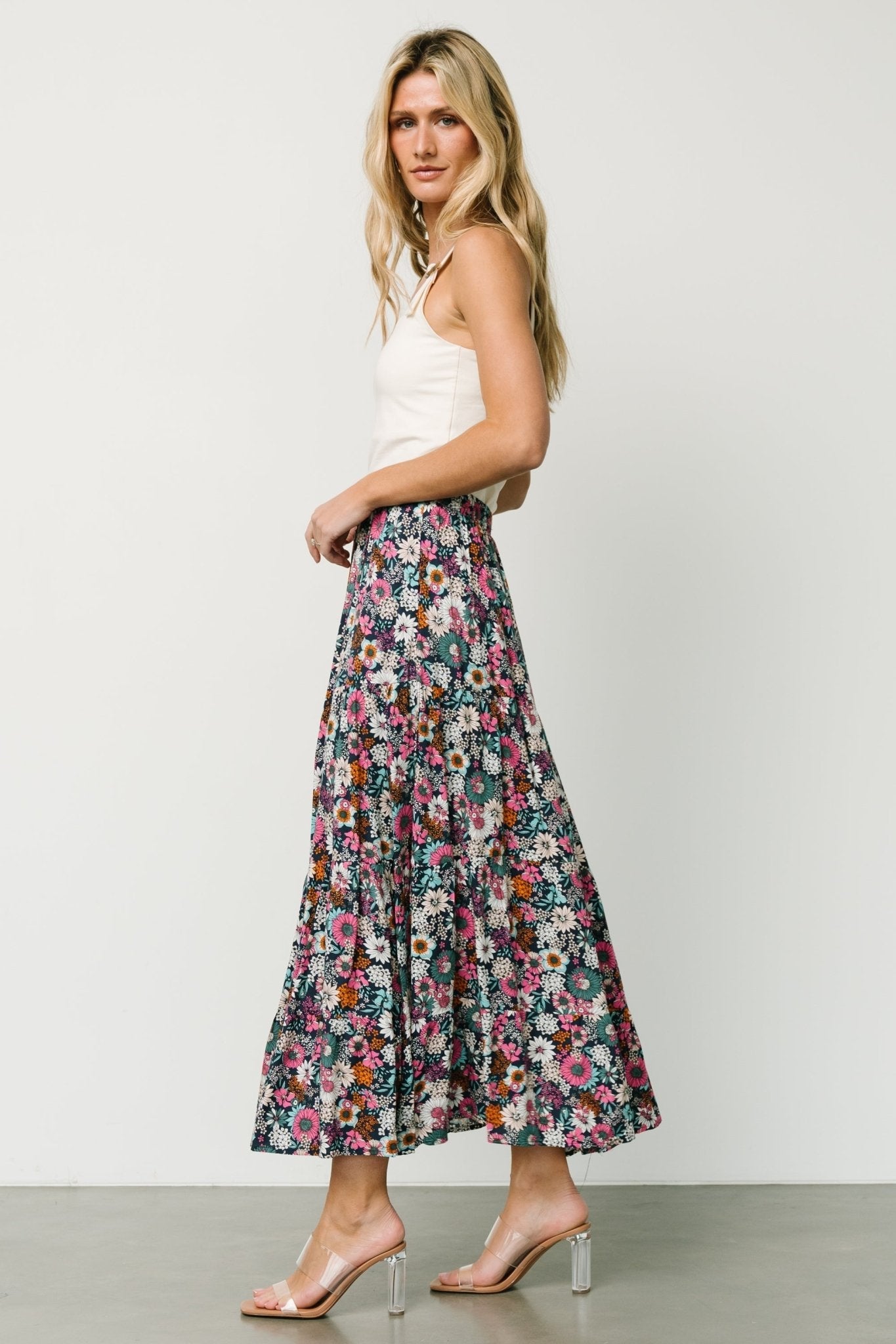 Reilly Maxi Skirt | Baltic Born Navy Flower Print
