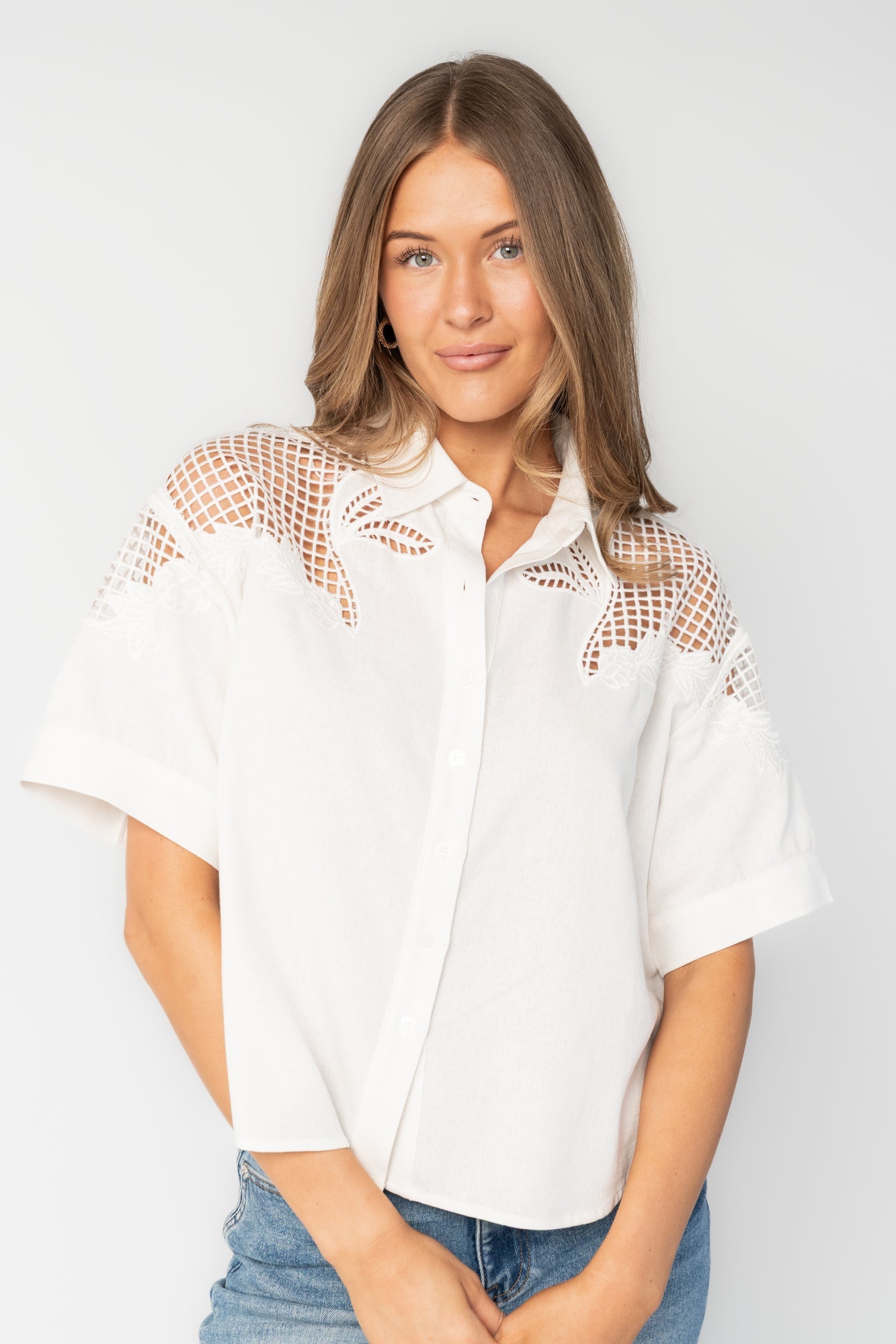 Jordin Embroidered Top | Baltic Born Off White