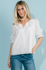 Daisy Ruffle Button Up Top | Baltic Born Off White