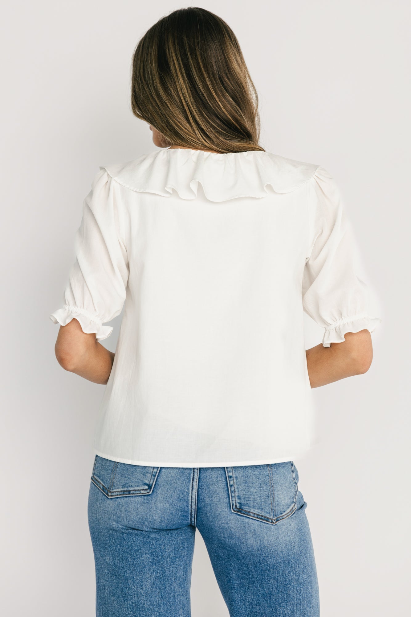 Daisy Ruffle Button Up Top | Baltic Born Off White