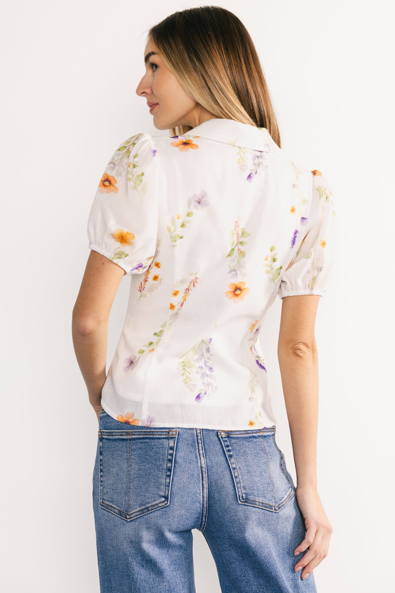 Fiona Button Up Blouse | Baltic Born Off White + Multi Floral