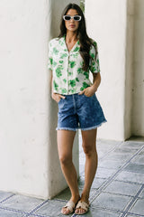Mar Button Up Top | Baltic Born Green Floral