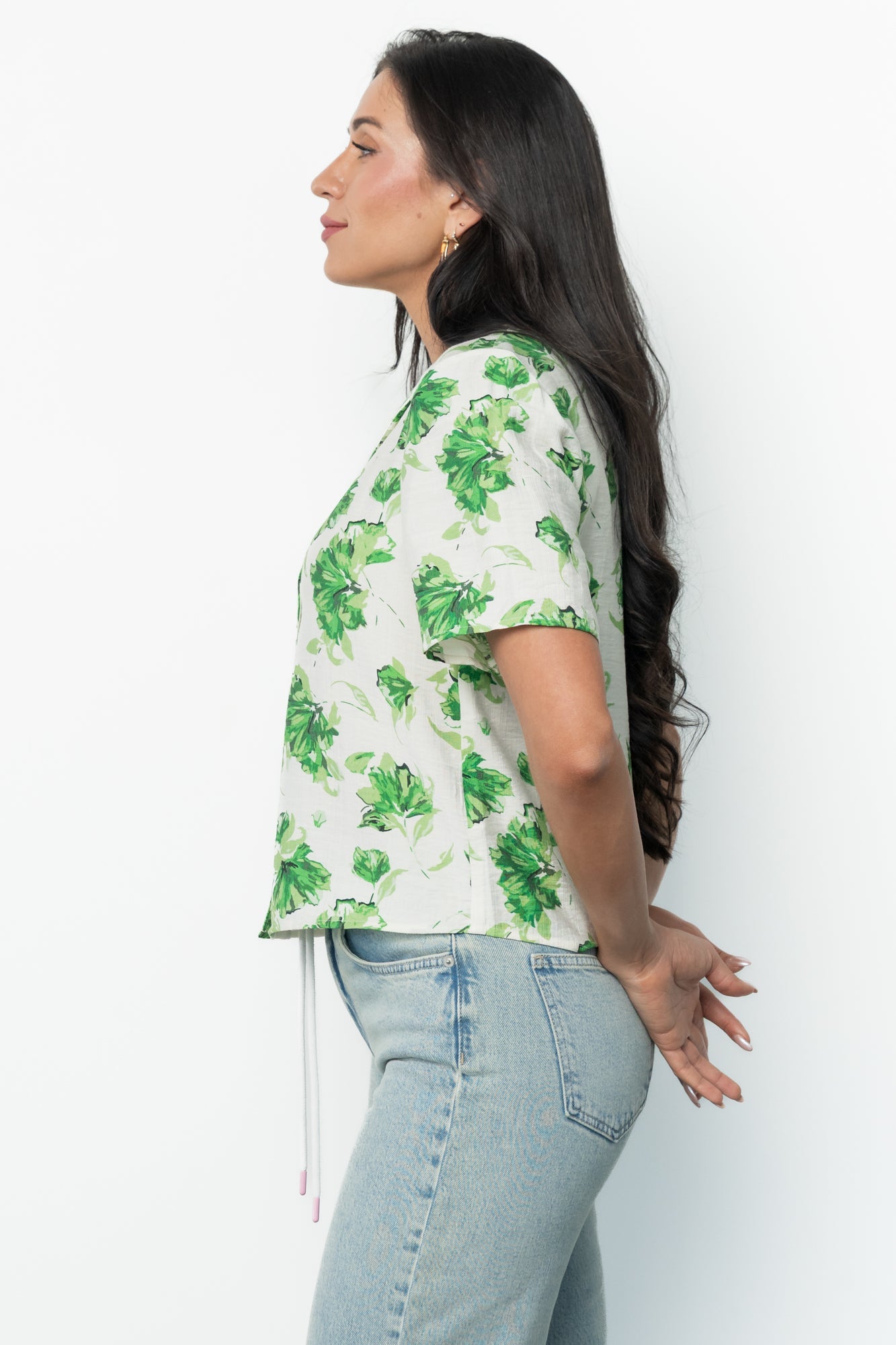 Mar Button Up Top | Baltic Born Green Floral