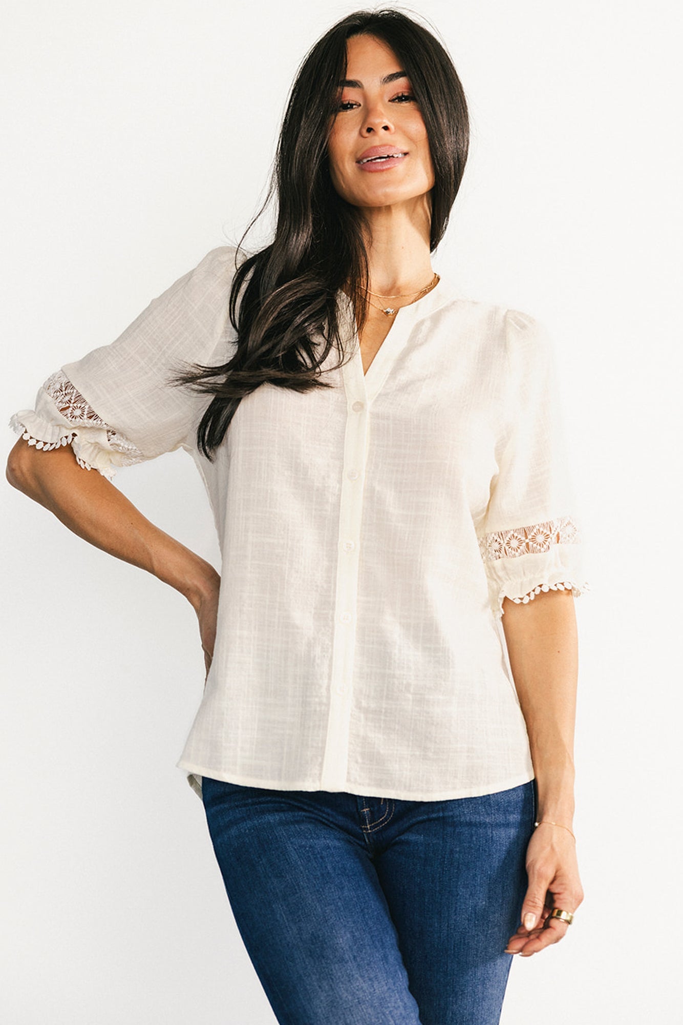 Alba Button Up Top | Baltic Born Ivory