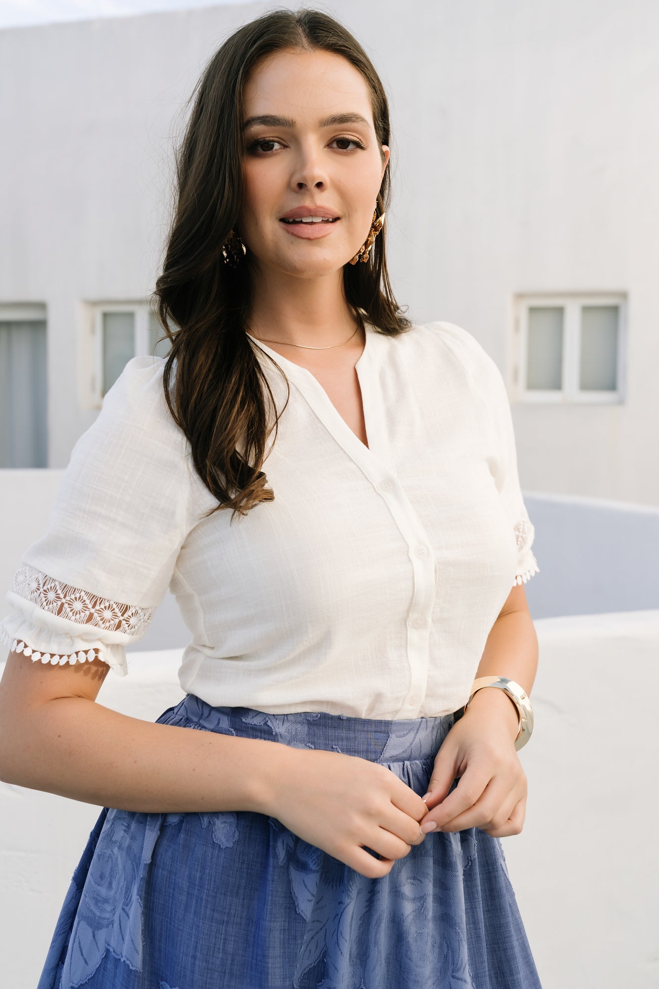Alba Button Up Top | Baltic Born Ivory