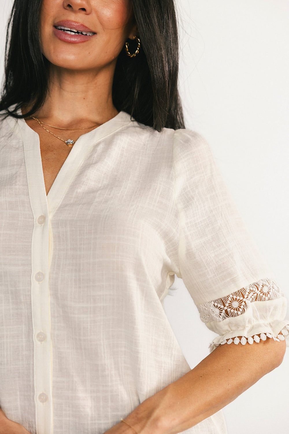Alba Button Up Top | Baltic Born Ivory