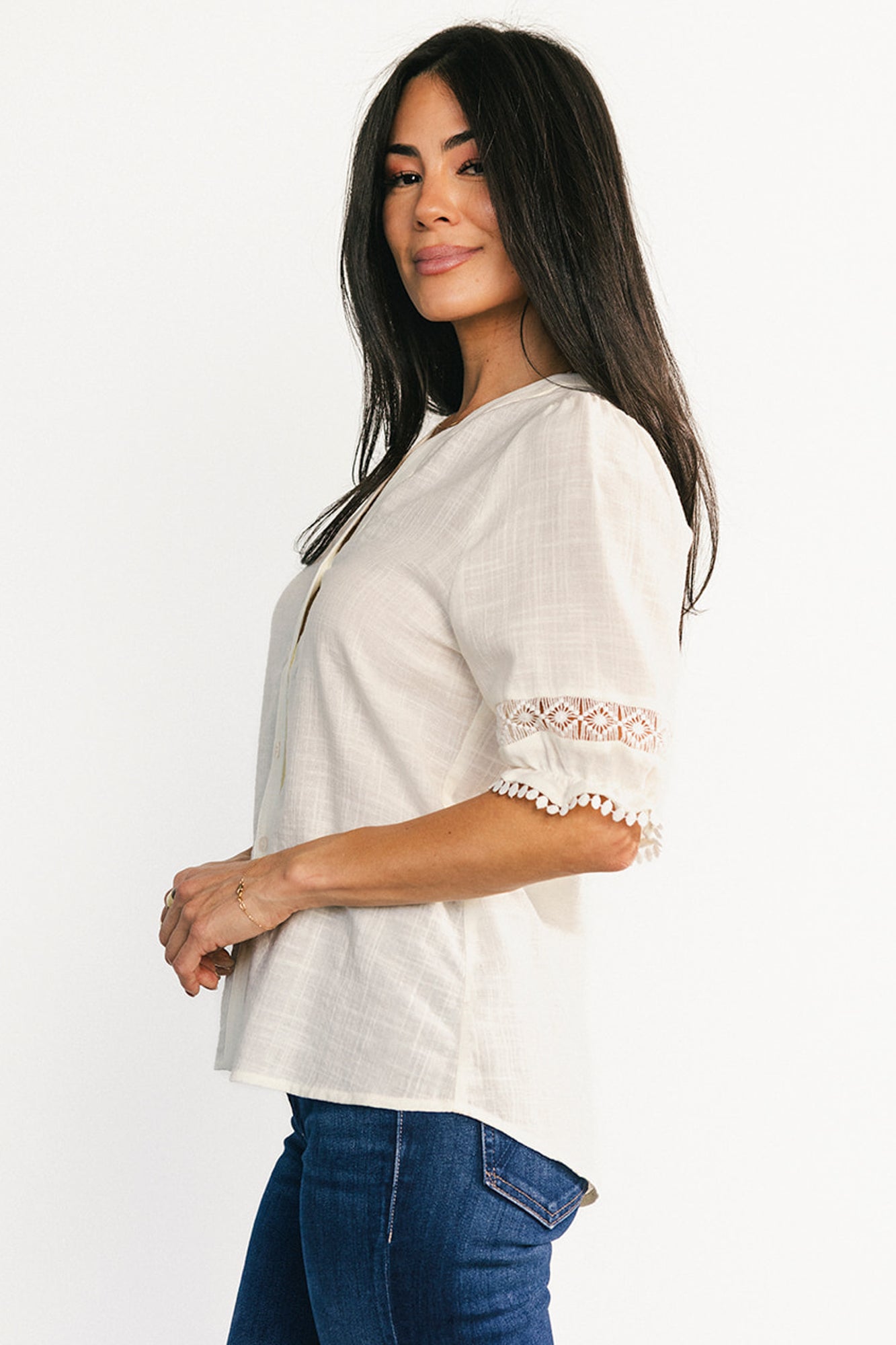 Alba Button Up Top | Baltic Born Ivory