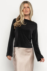 Tasia Drape Back Top | Baltic Born Black