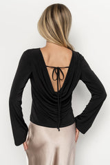Tasia Drape Back Top | Baltic Born Black