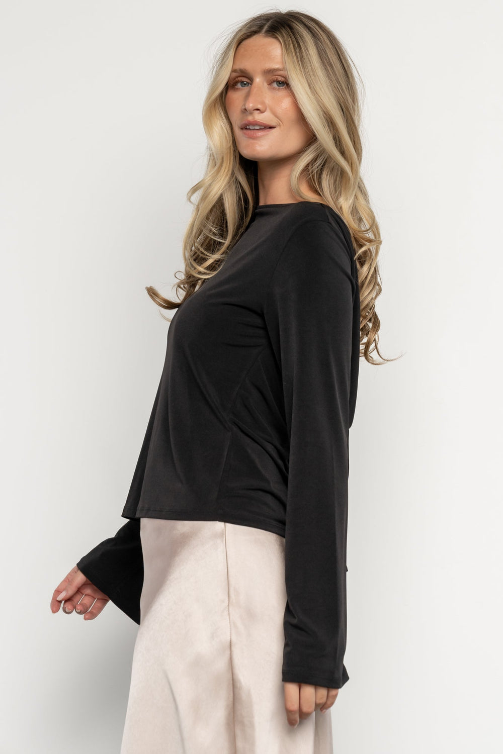 Tasia Drape Back Top | Baltic Born Black