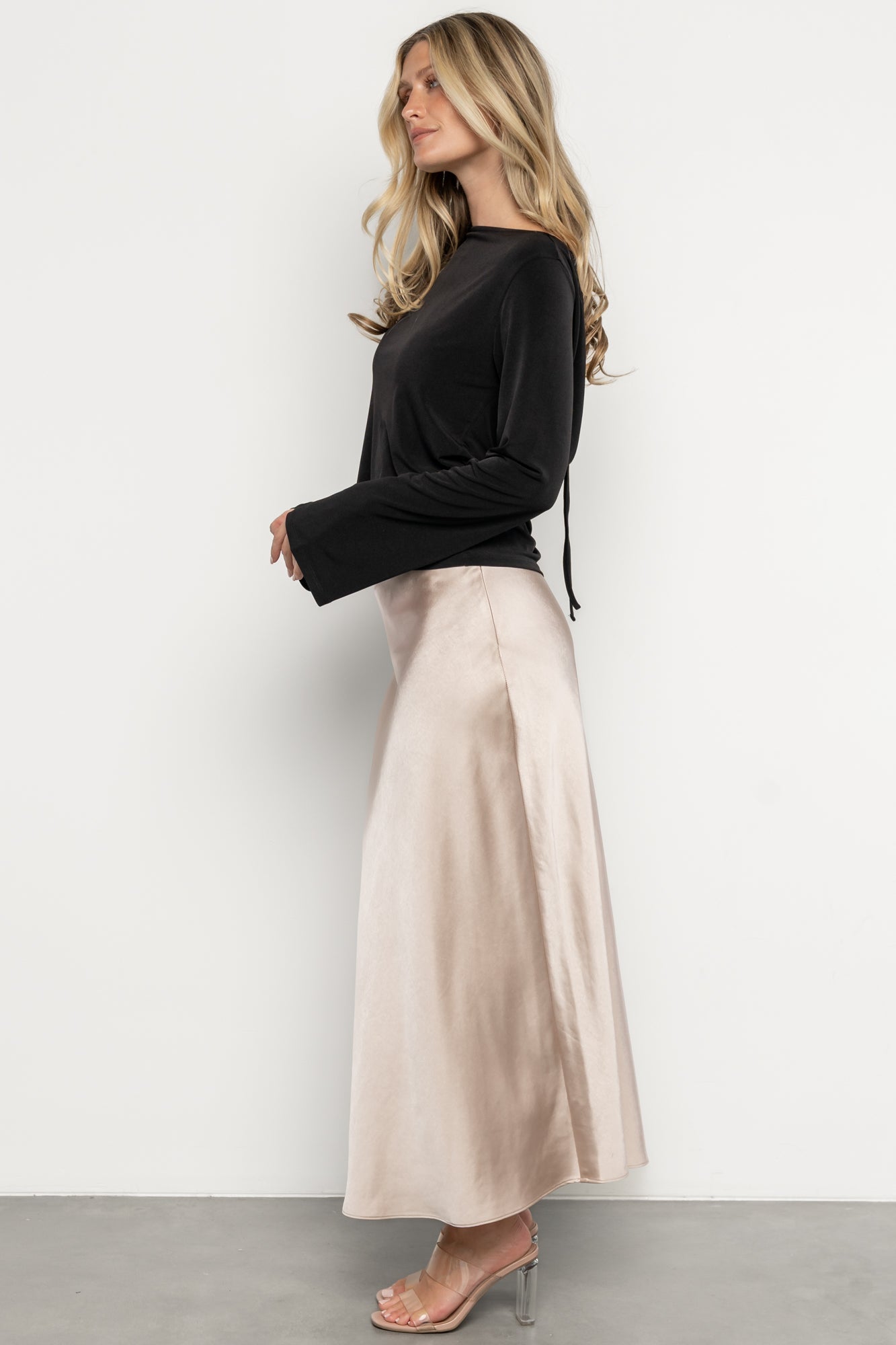 Tasia Drape Back Top | Baltic Born Black