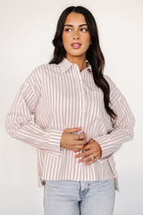 Shasta Button Up Top | Baltic Born Beige Stripe