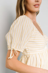 Betsy Peplum Top | Baltic Born Yellow + White Stripe