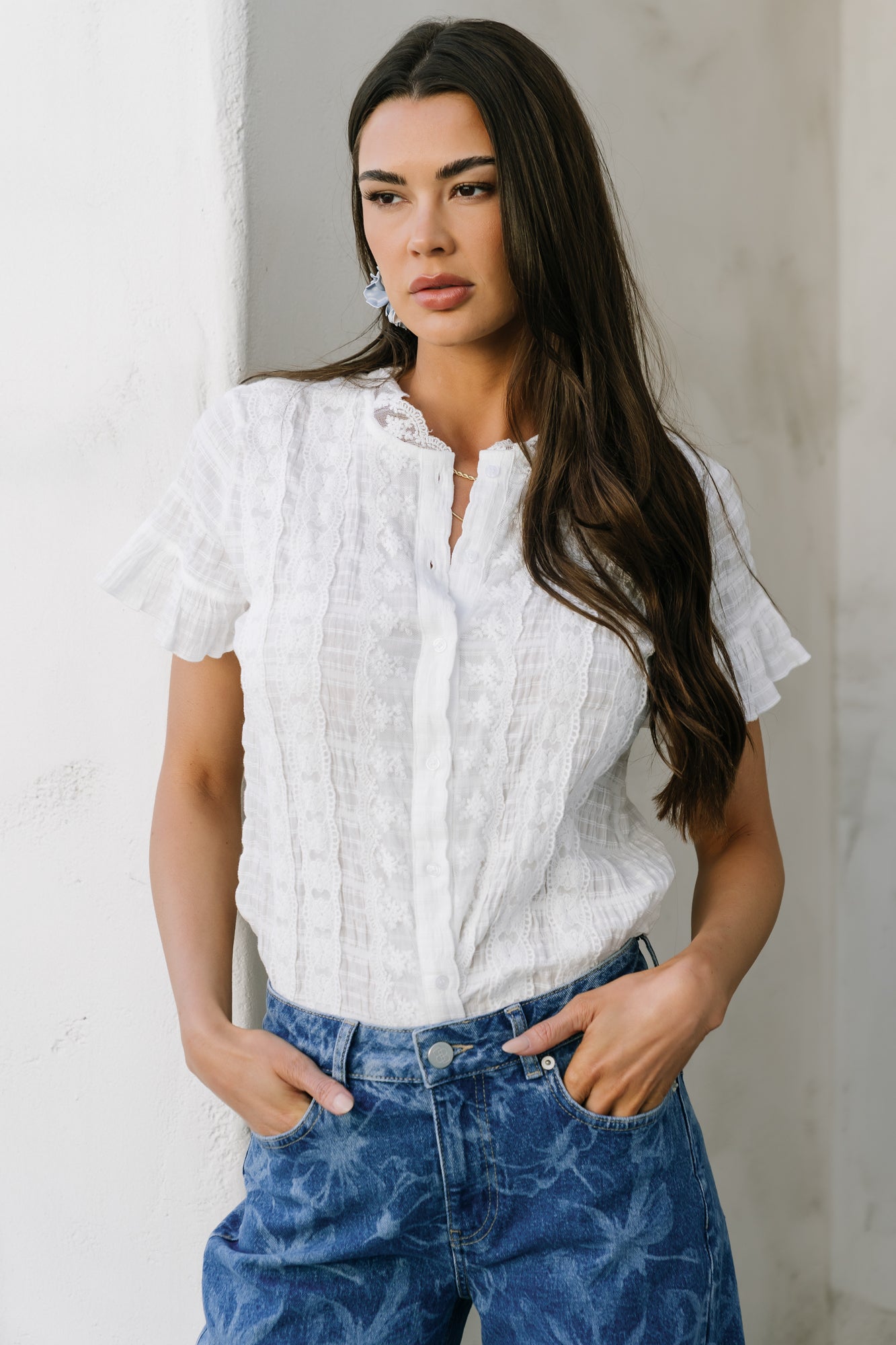 Zara Lace Top | Baltic Born White