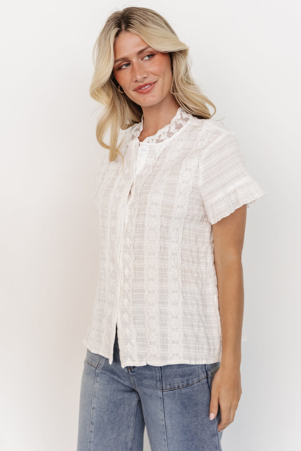 Zara Lace Top | Baltic Born White