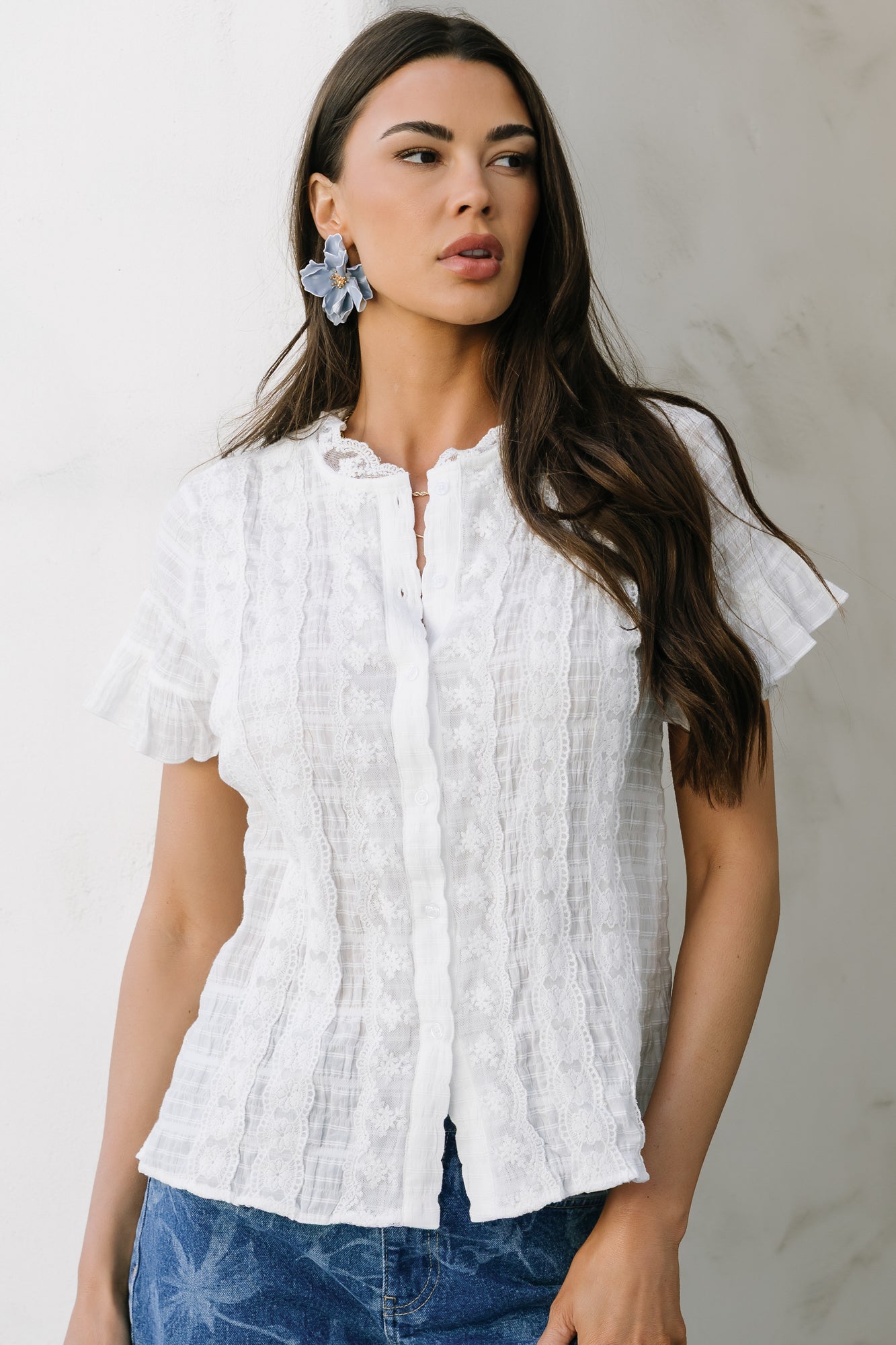 Zara Lace Top | Baltic Born White