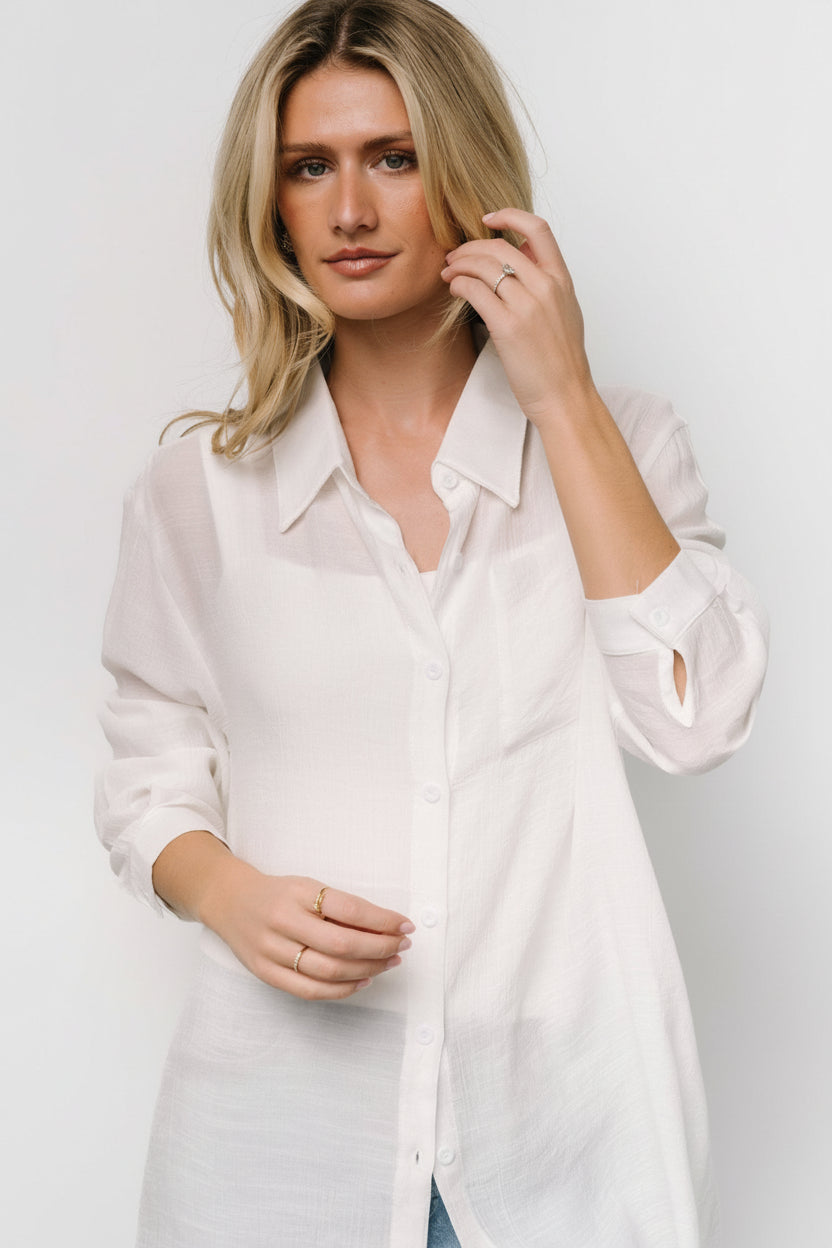 Breck Button Up Top | Baltic Born Off White
