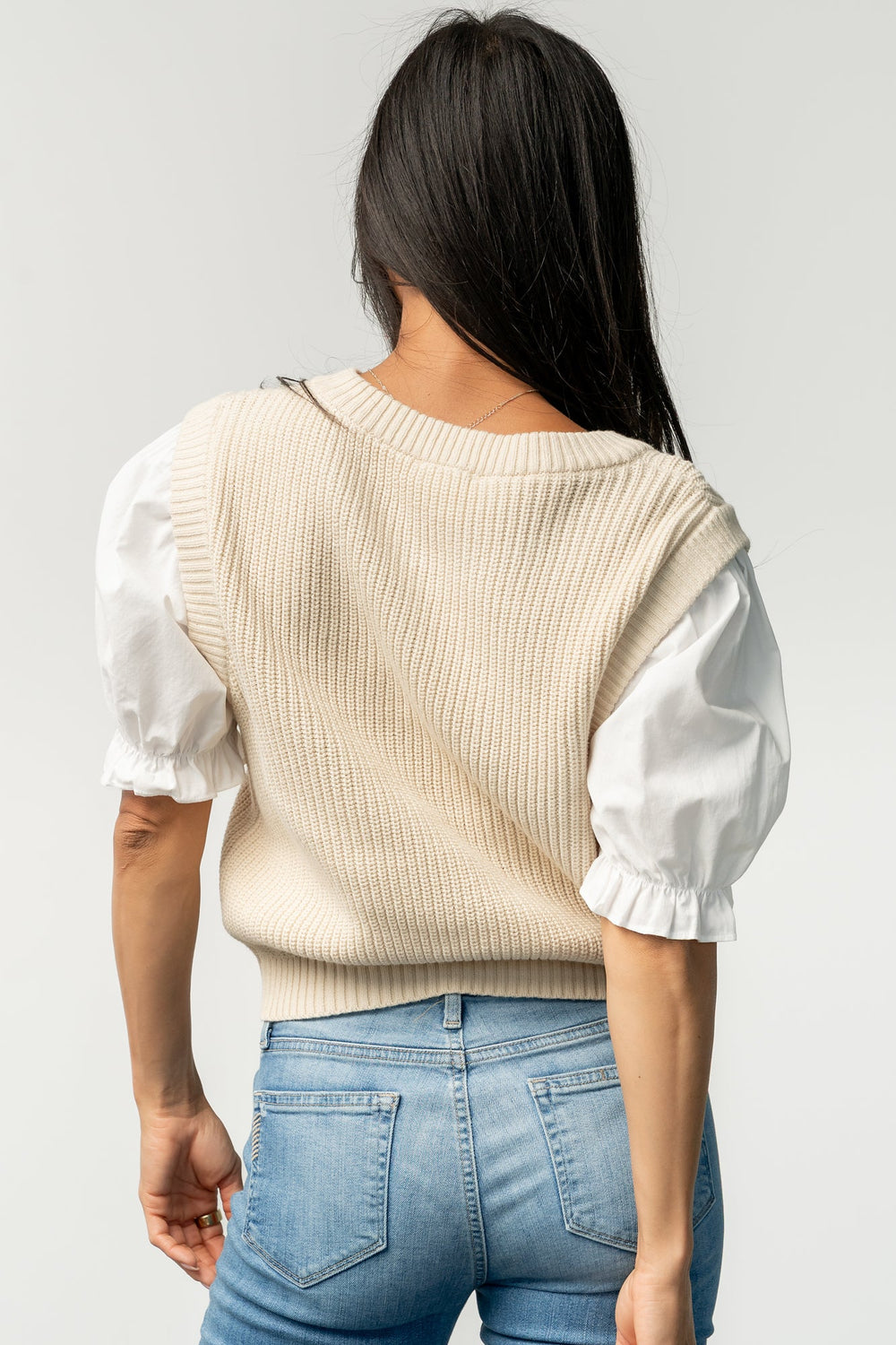 Taylor Puff Sleeve Top | Baltic Born Cream + Ivory