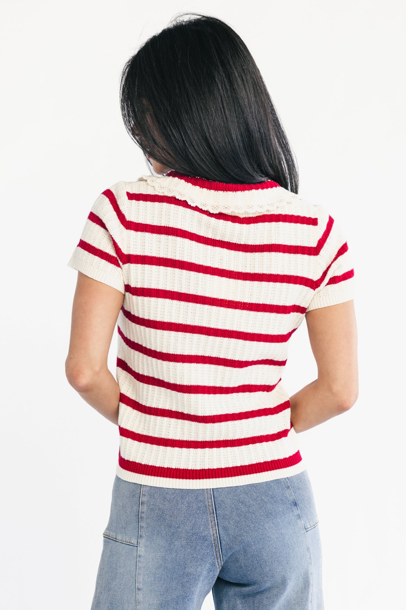 Molly Striped Collar Top | Baltic Born Red