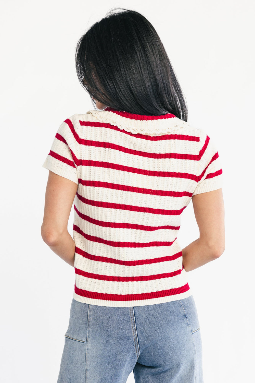 Molly Striped Collar Top | Baltic Born Red