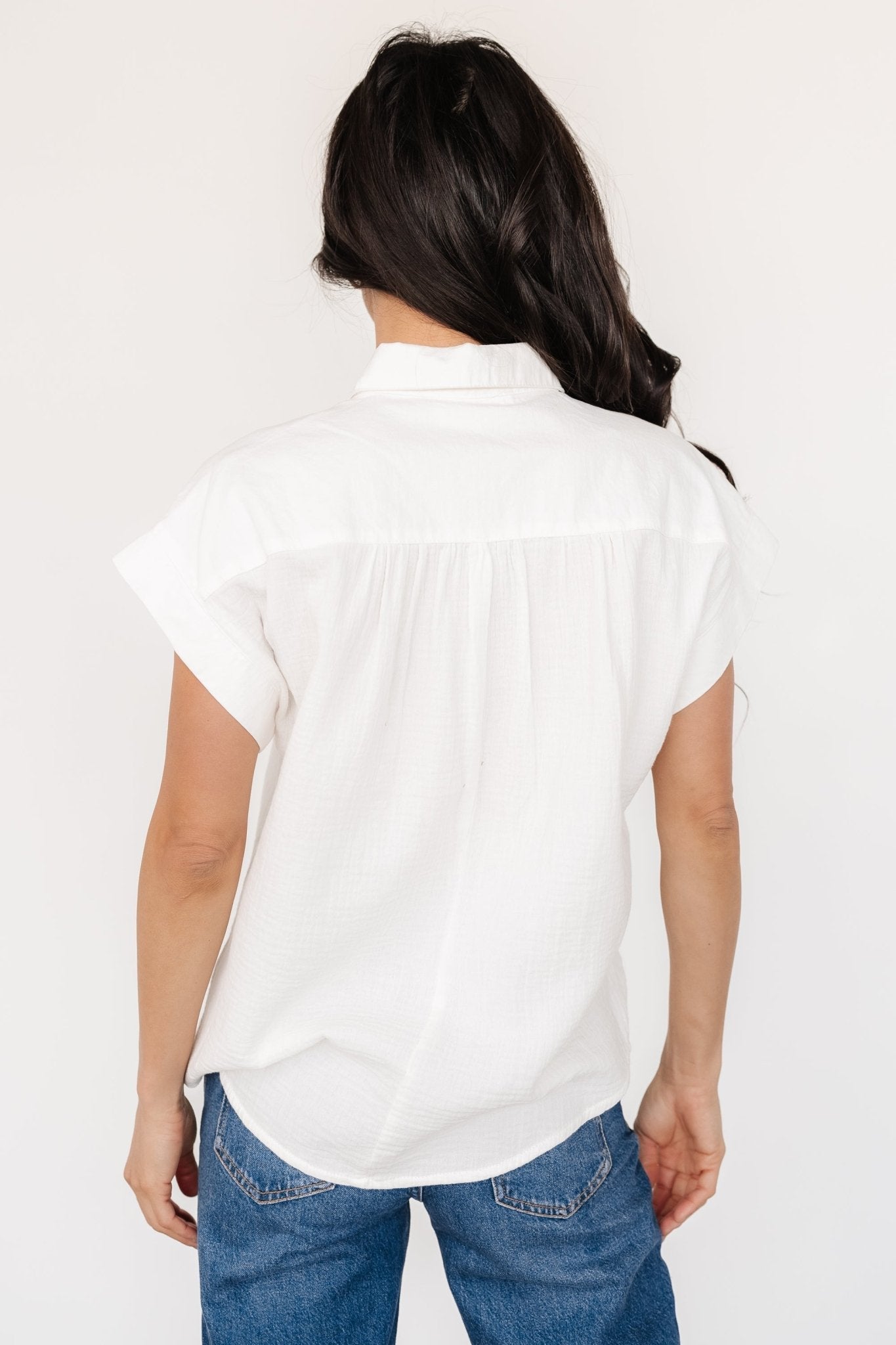 Jaye Button Top | Baltic Born Off White