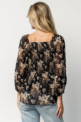 Fenna Smocked Top | Baltic Born Black Floral