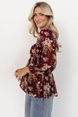 Fenna Smocked Top | Baltic Born Burgundy Floral