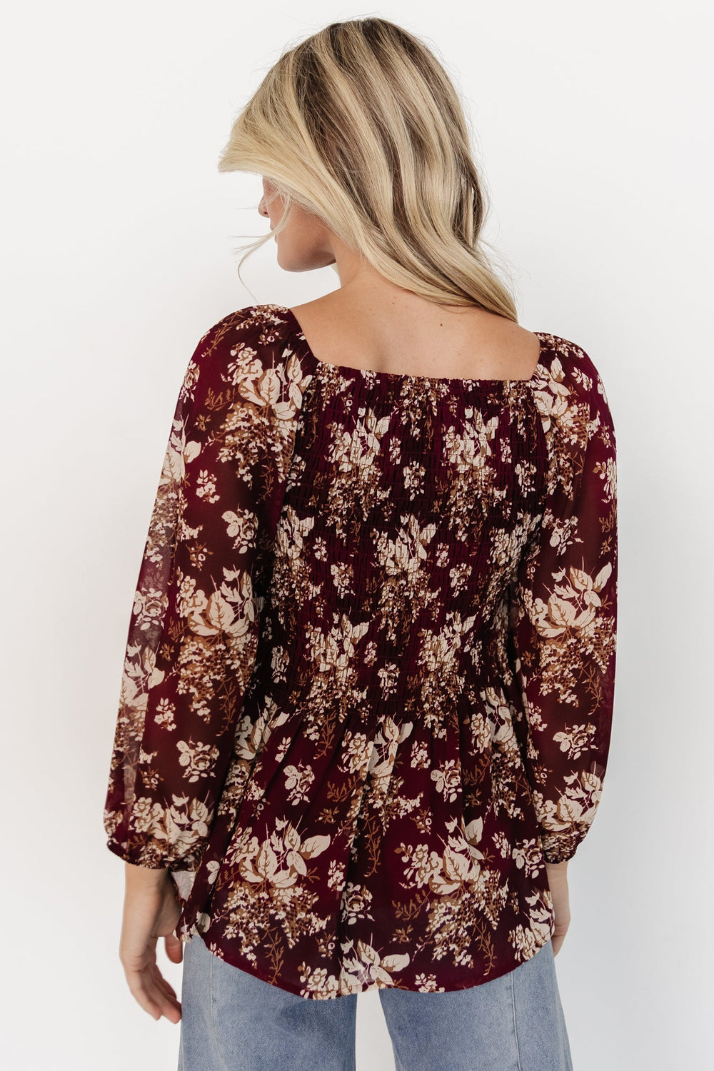Fenna Smocked Top | Baltic Born Burgundy Floral