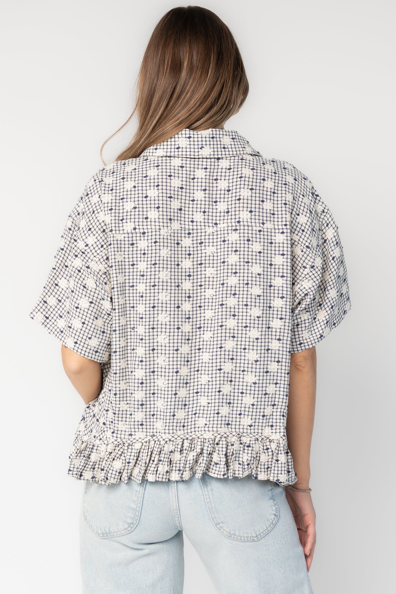 Jalen Relaxed Peplum Top | Baltic Born Blue